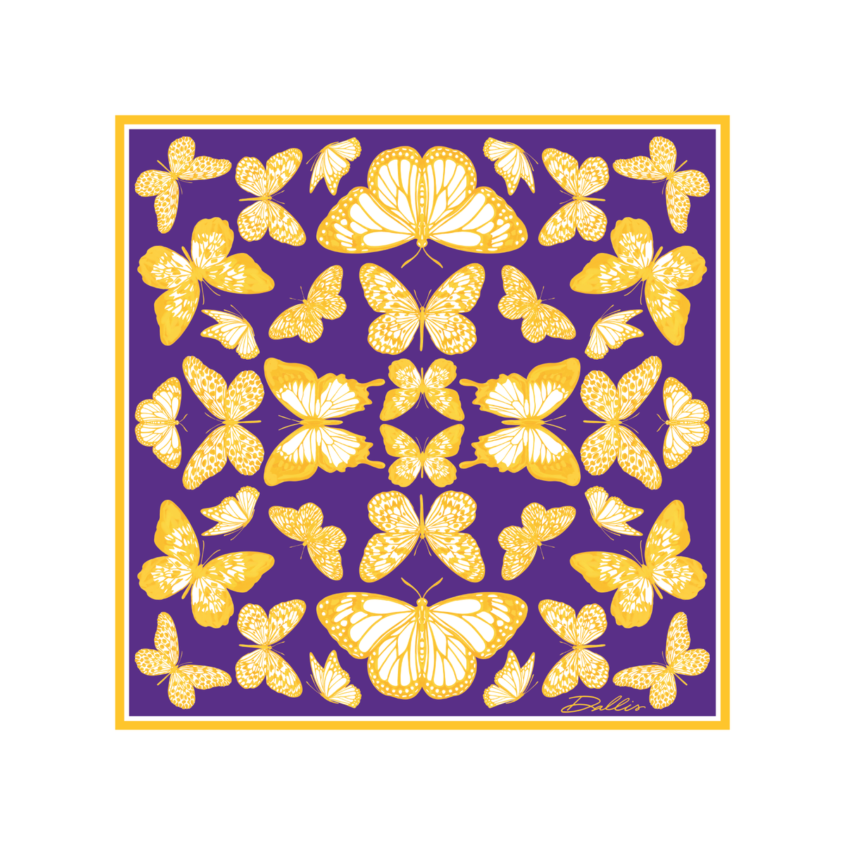 The Butterfly Scarf in Purple & Gold