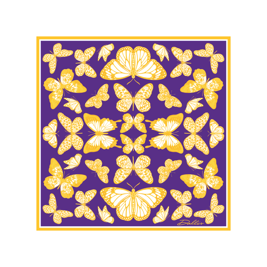The Butterfly Scarf in Purple & Gold