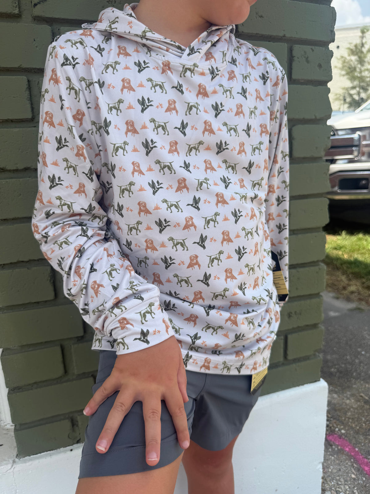 Burlebo Youth Performance Hoodie- Mallard Duck Dog