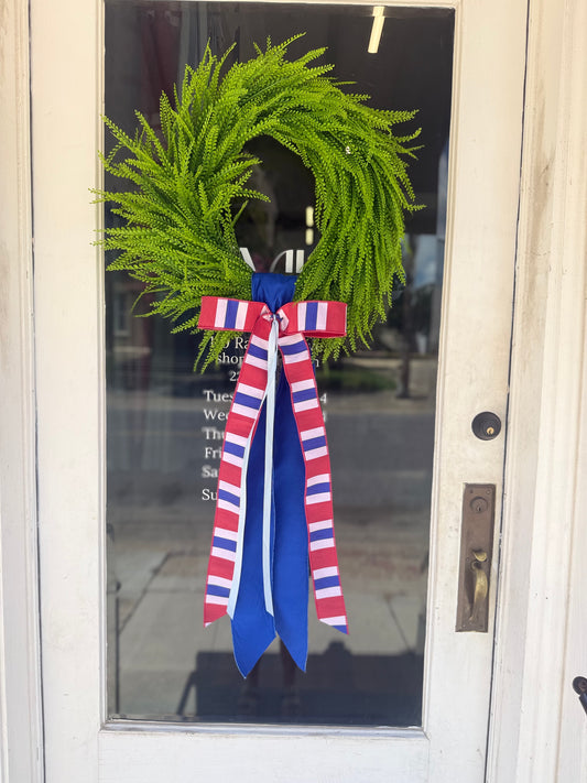 Americana Stripe Wreath Sash- John Mark Ribon