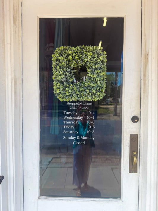 20" Flocked Sage Wreath - Square
