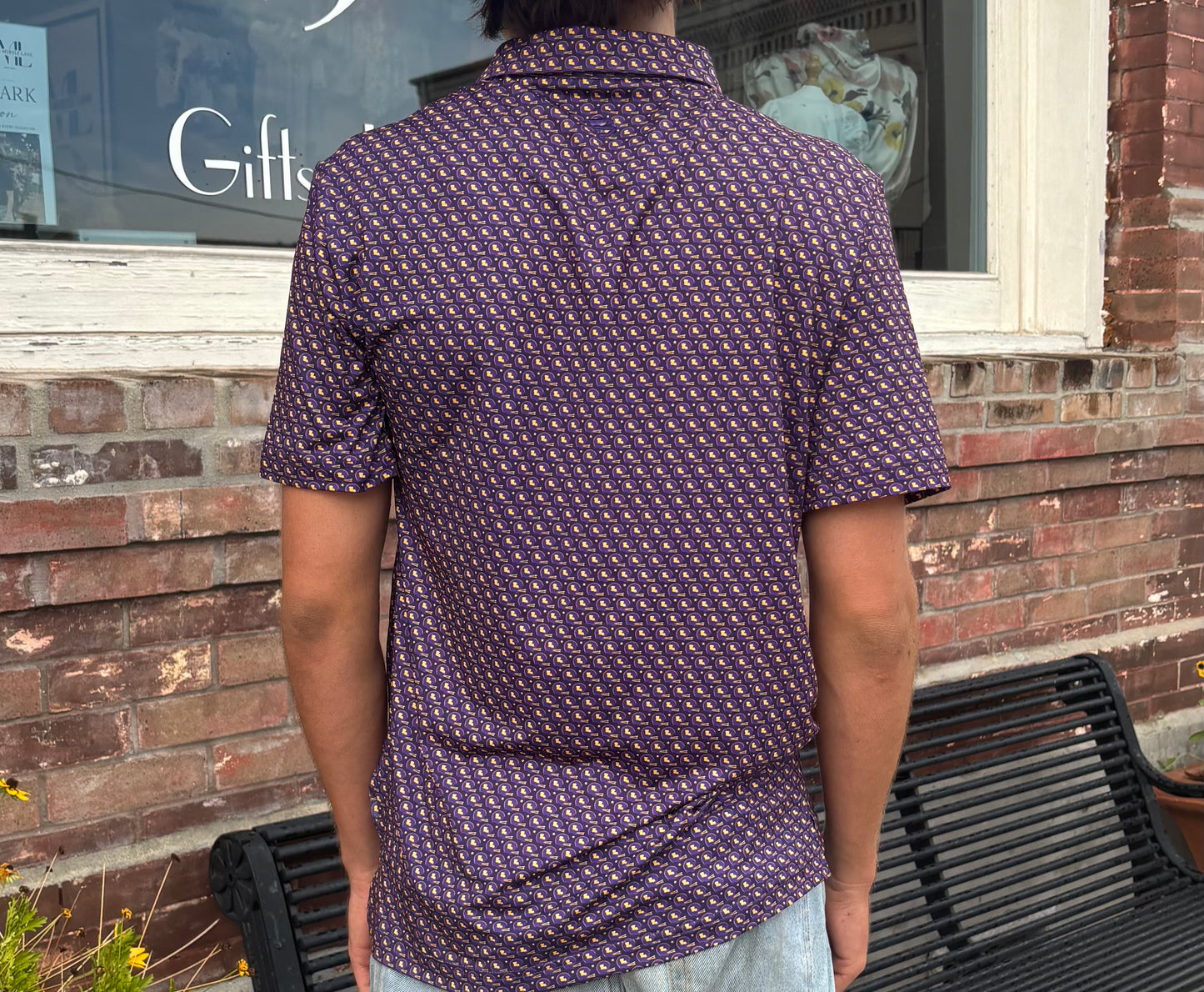 Burlebo Adult Performance Polo- Purple and Gold Helmet