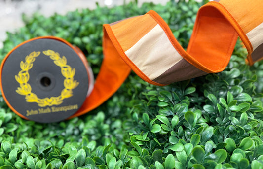 John Mark- Brown, Cream, Orange Ribbon