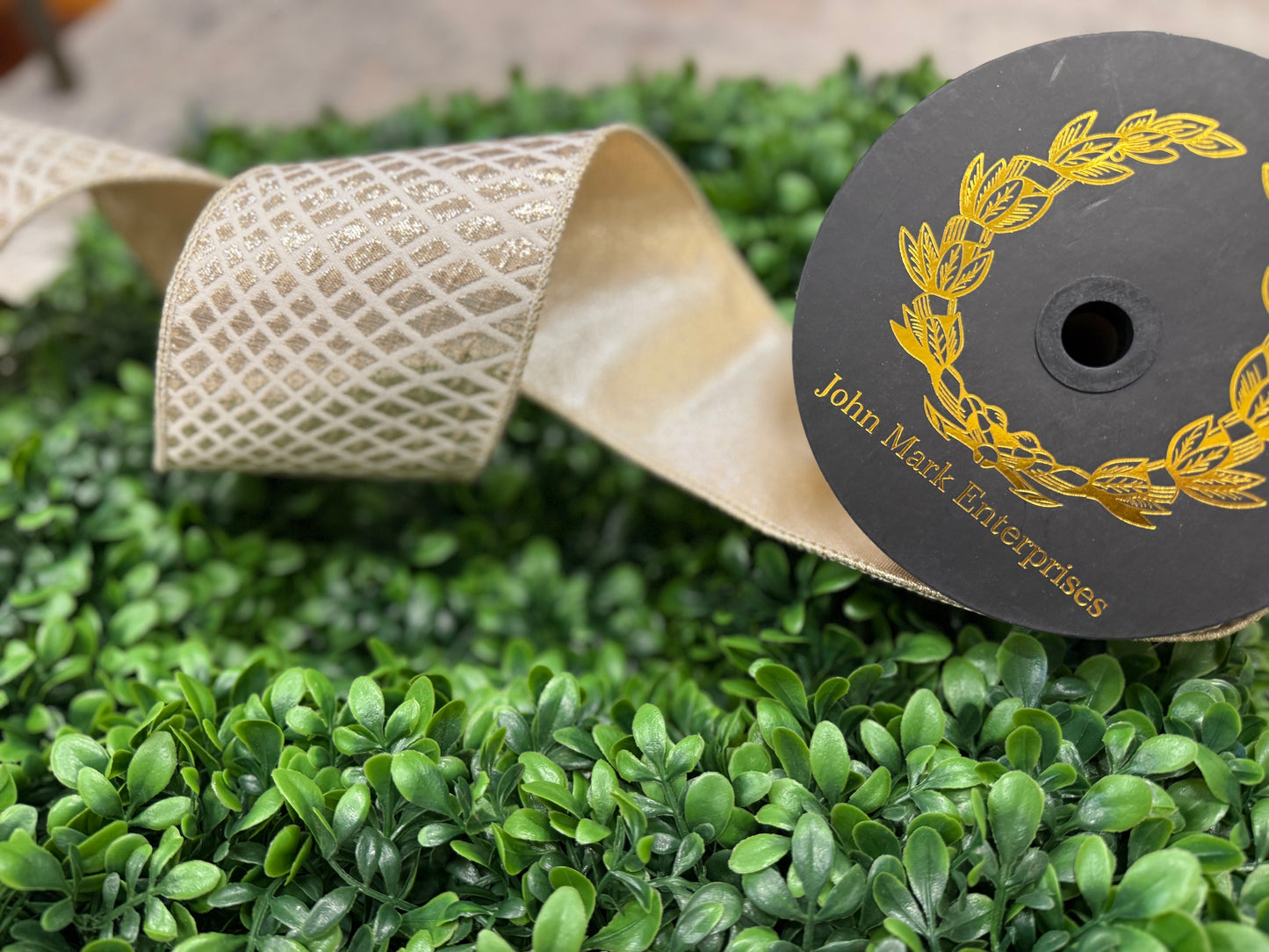 John Mark- Ivory Pattern Ribbon