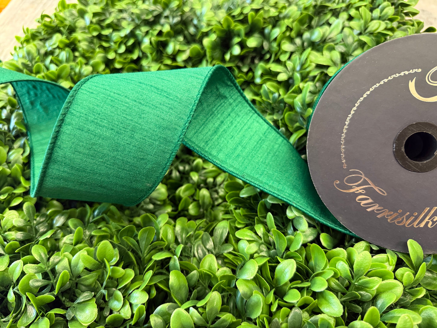 Farrisilk- Emerald Dupion Ribbon
