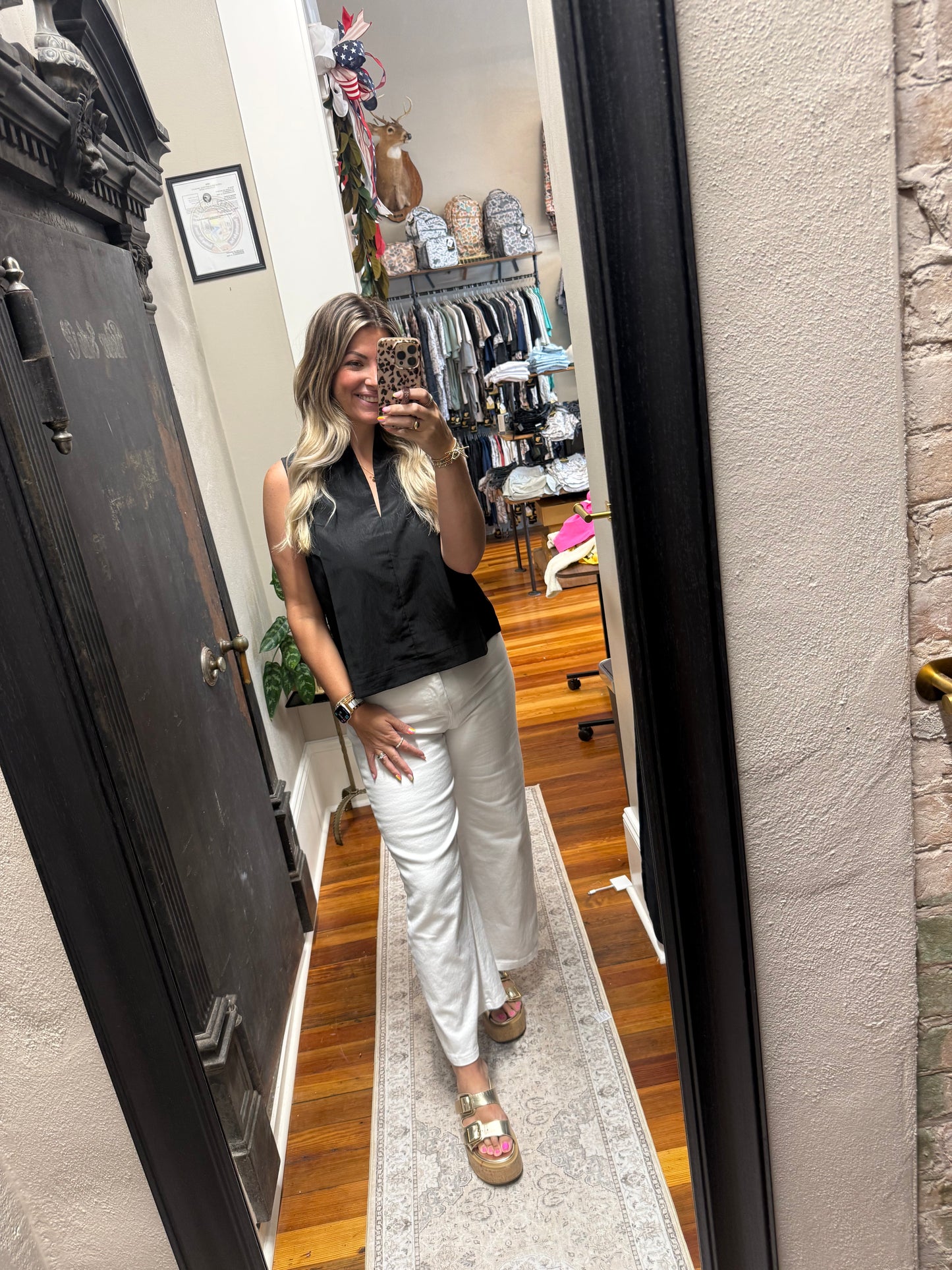 Stand Collar Sleeveless Top