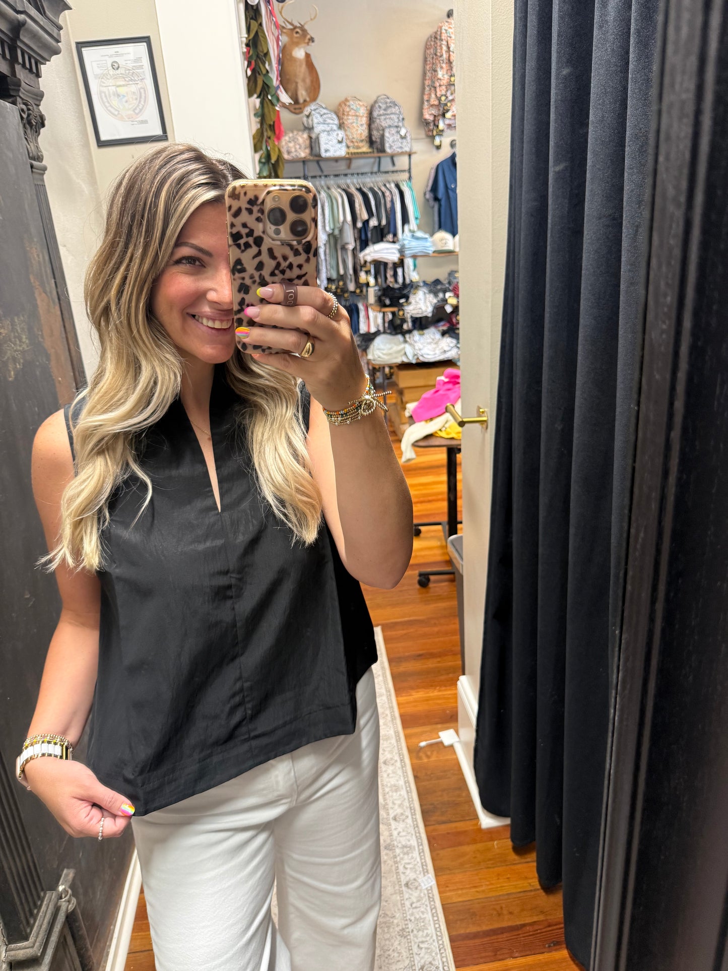 Stand Collar Sleeveless Top