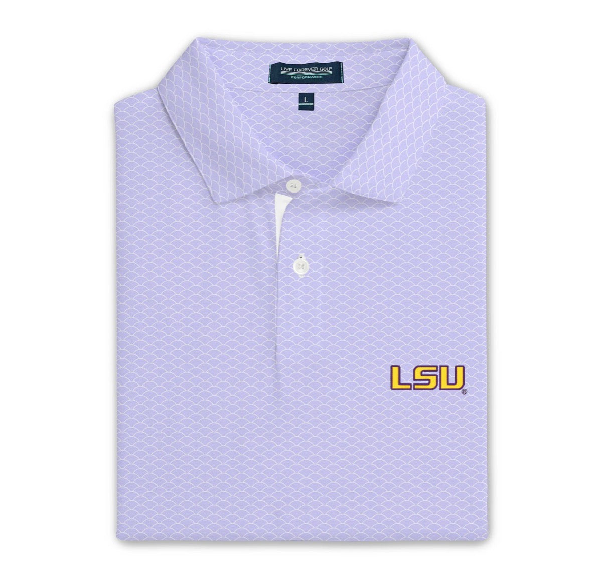 LSU Ringer Polo- Lilac Shell Scales