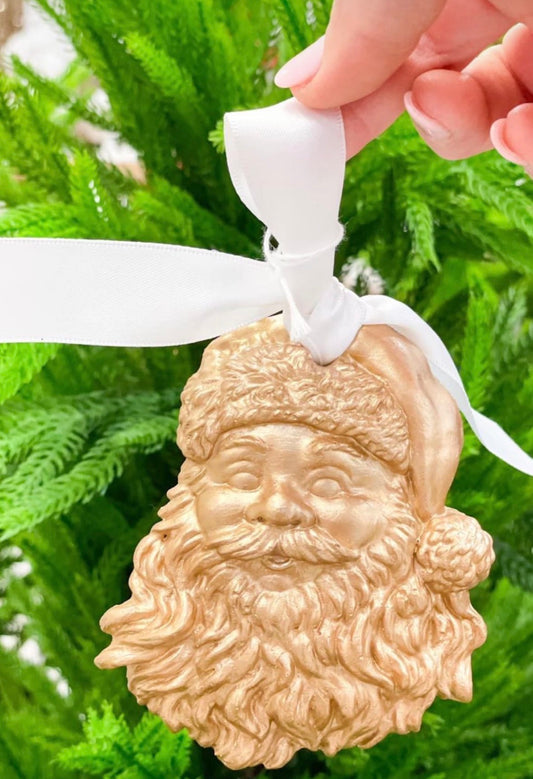 Gold Santa Wreath Charm