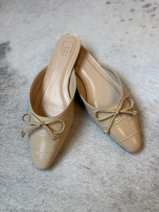 Alexandra Bone Croc Mule