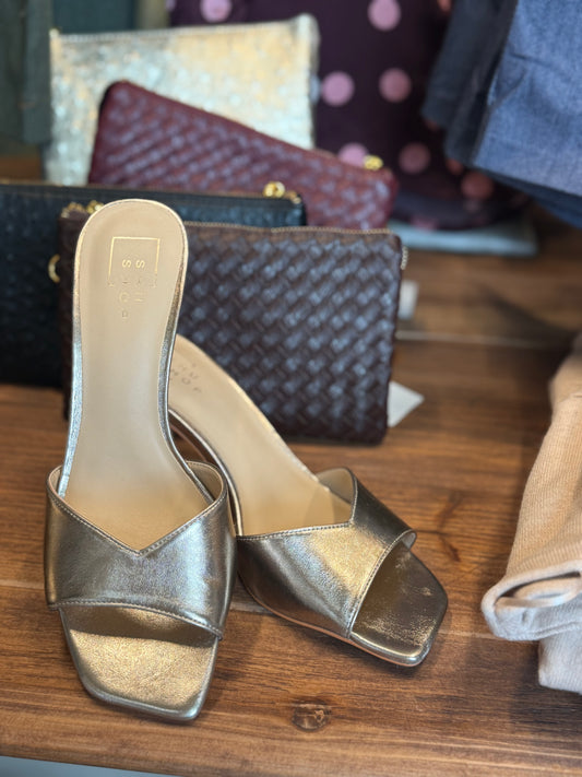 Holiday Gold Metallic Heels