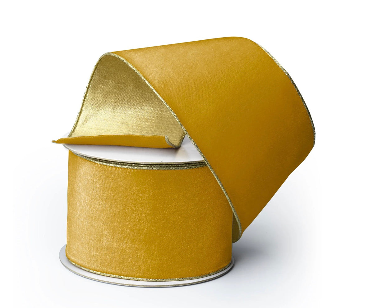 Fig & Dove- Ochre Velvet Ribbon