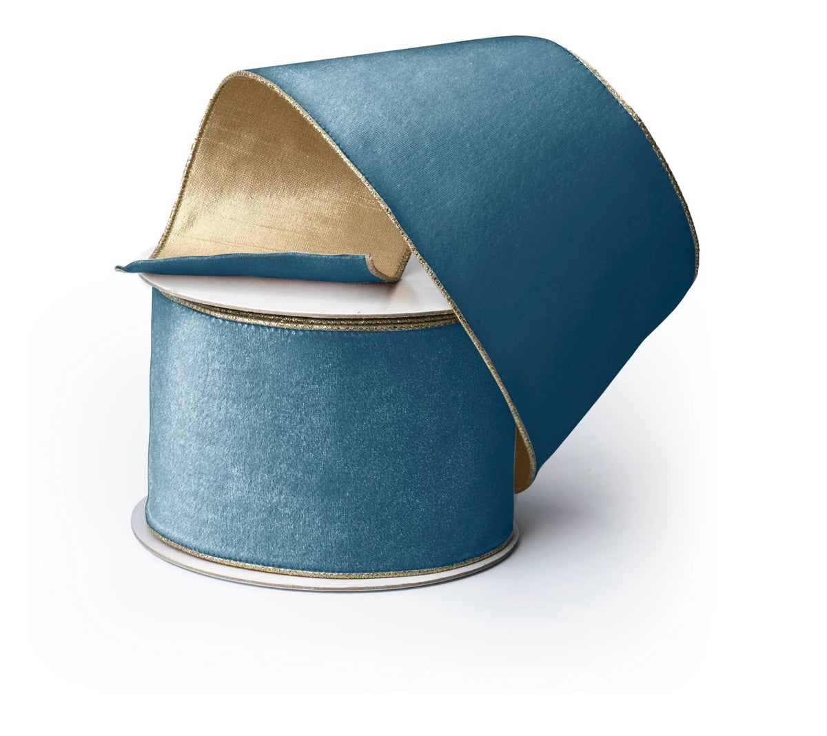 Fig & Dove- Peacock Blue Velvet Ribbon