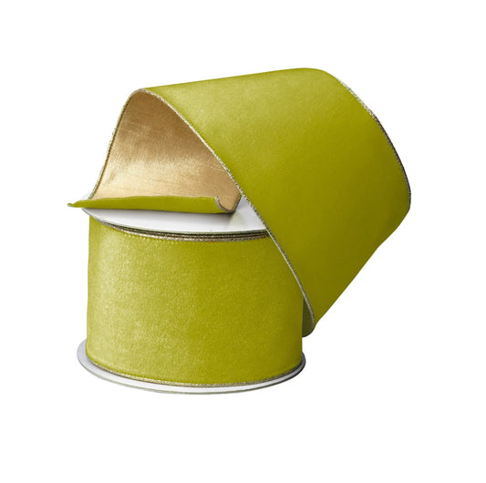 Fig & Dove- Chartreuse Velvet Ribbon