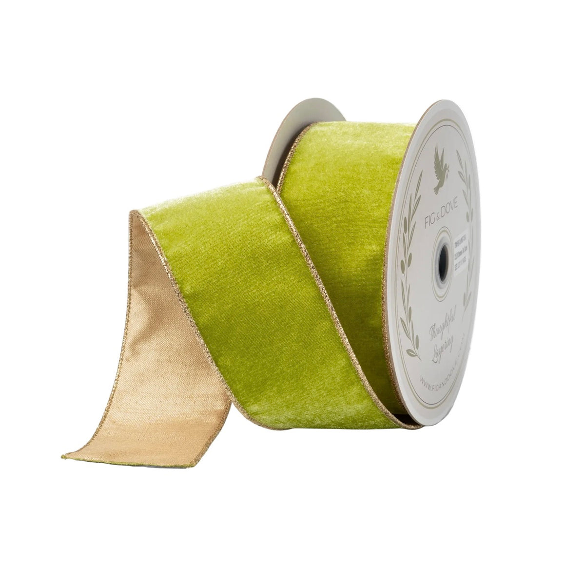 Fig & Dove- Chartreuse Velvet Ribbon