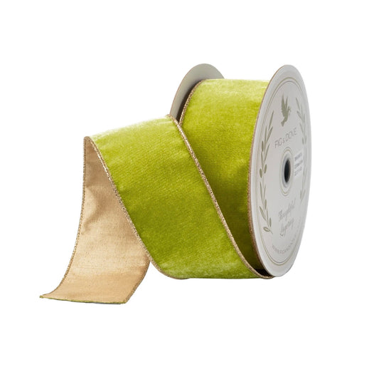 Fig & Dove- Chartreuse Velvet Ribbon