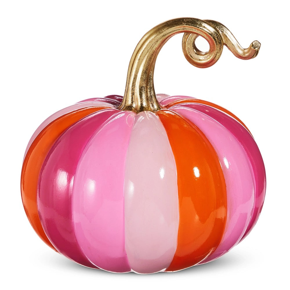 Pink and Orange Stripe Pumpkin