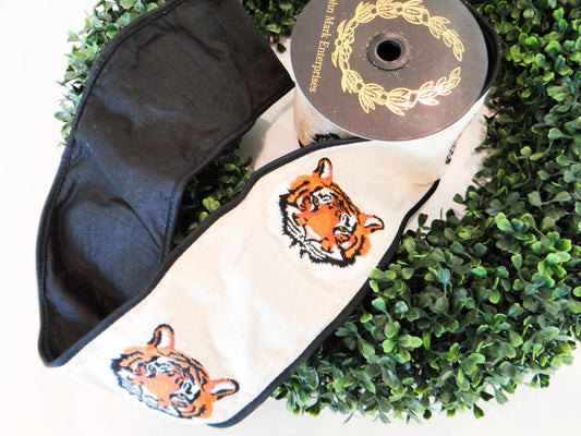 John Mark- Embroidered Tiger Canvas Fused Dupion