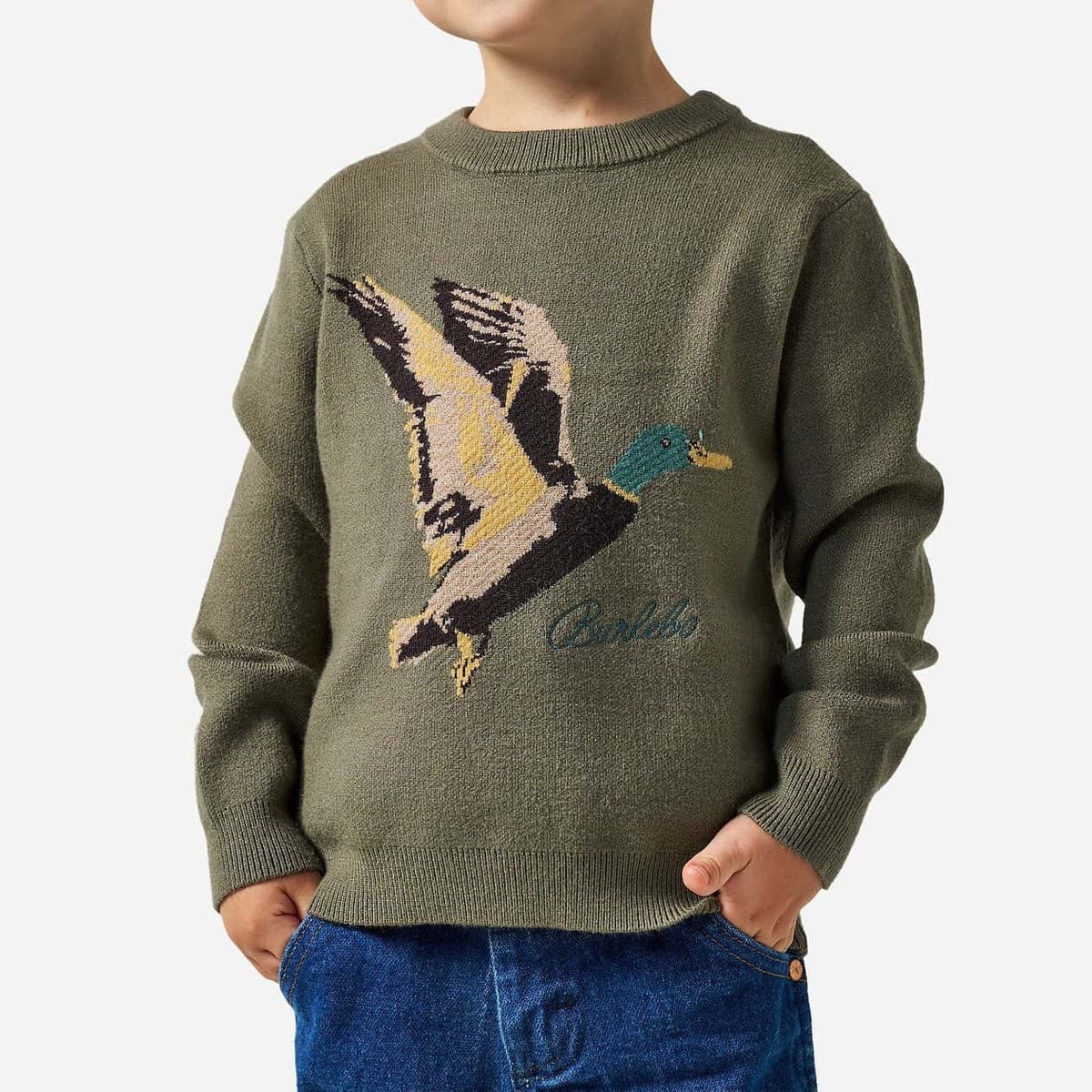 Burlebo Youth Olive Duck Cabin Sweater