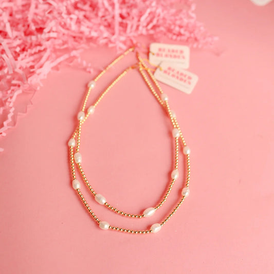 Beaded Blondes Pearl Poppi Necklace 18in