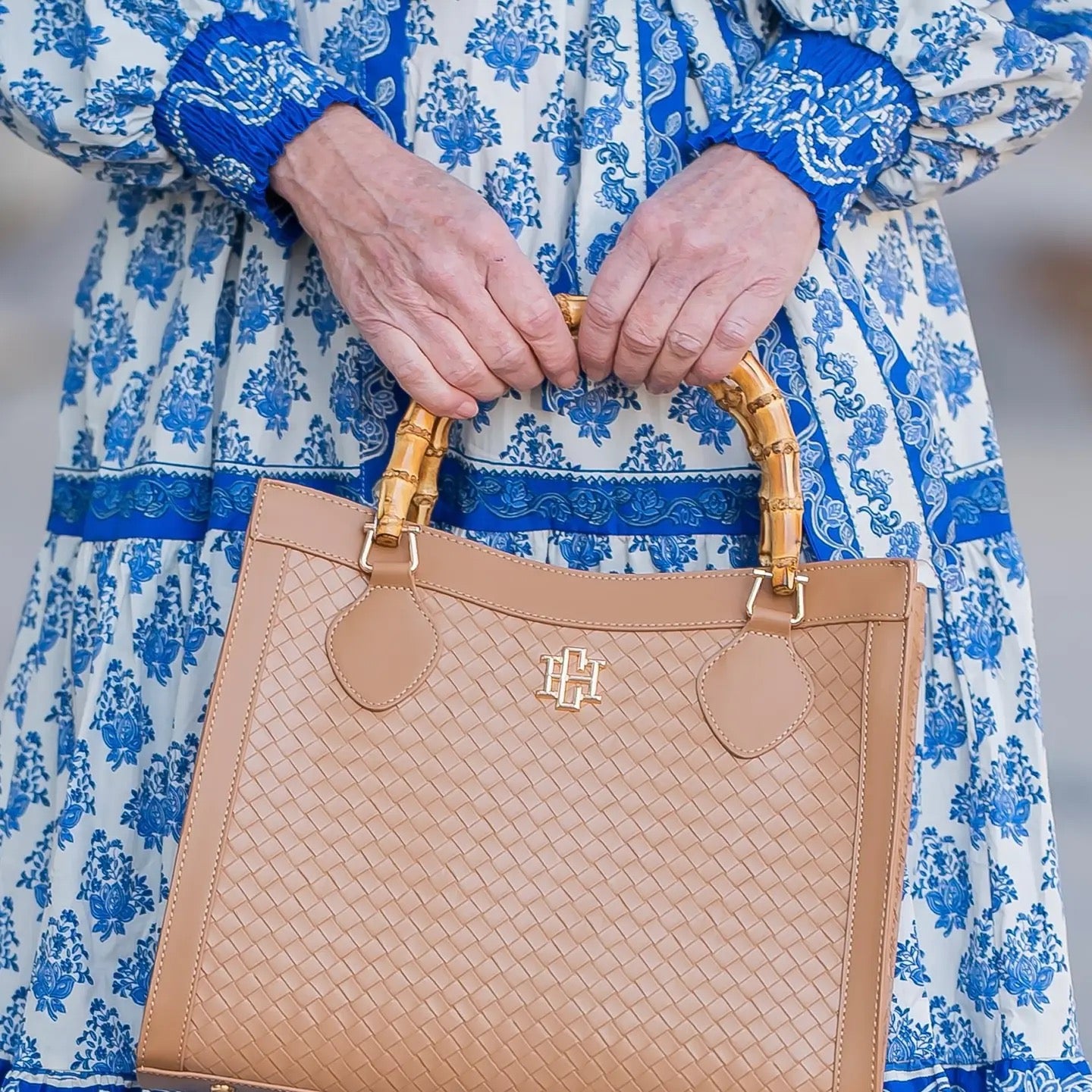 Caroline Hill Palmer Tote Woven Tan