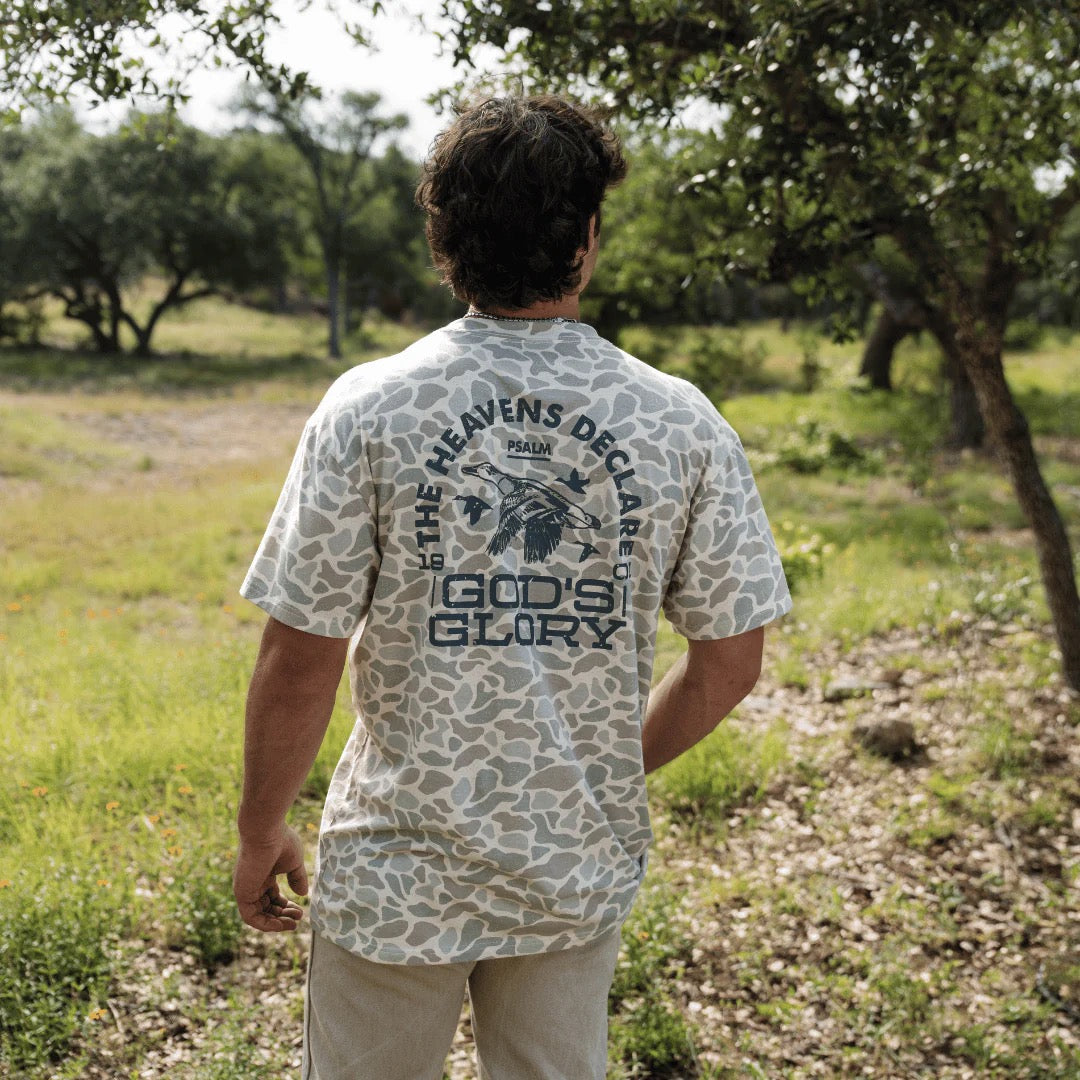 Burlebo Vintage Washed Tee- God's Glory- Classic Deer Camo