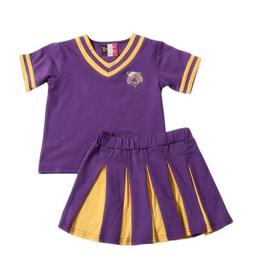 Purple Tiger Pleated Skort Set