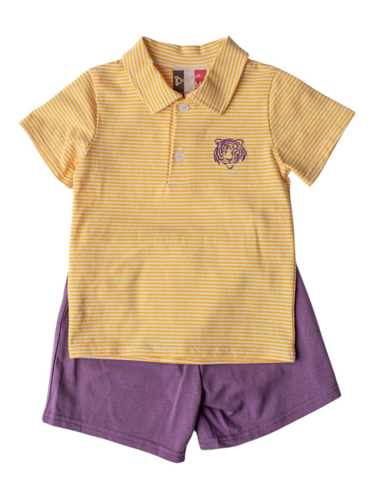 Purple Tiger Boys Short Set