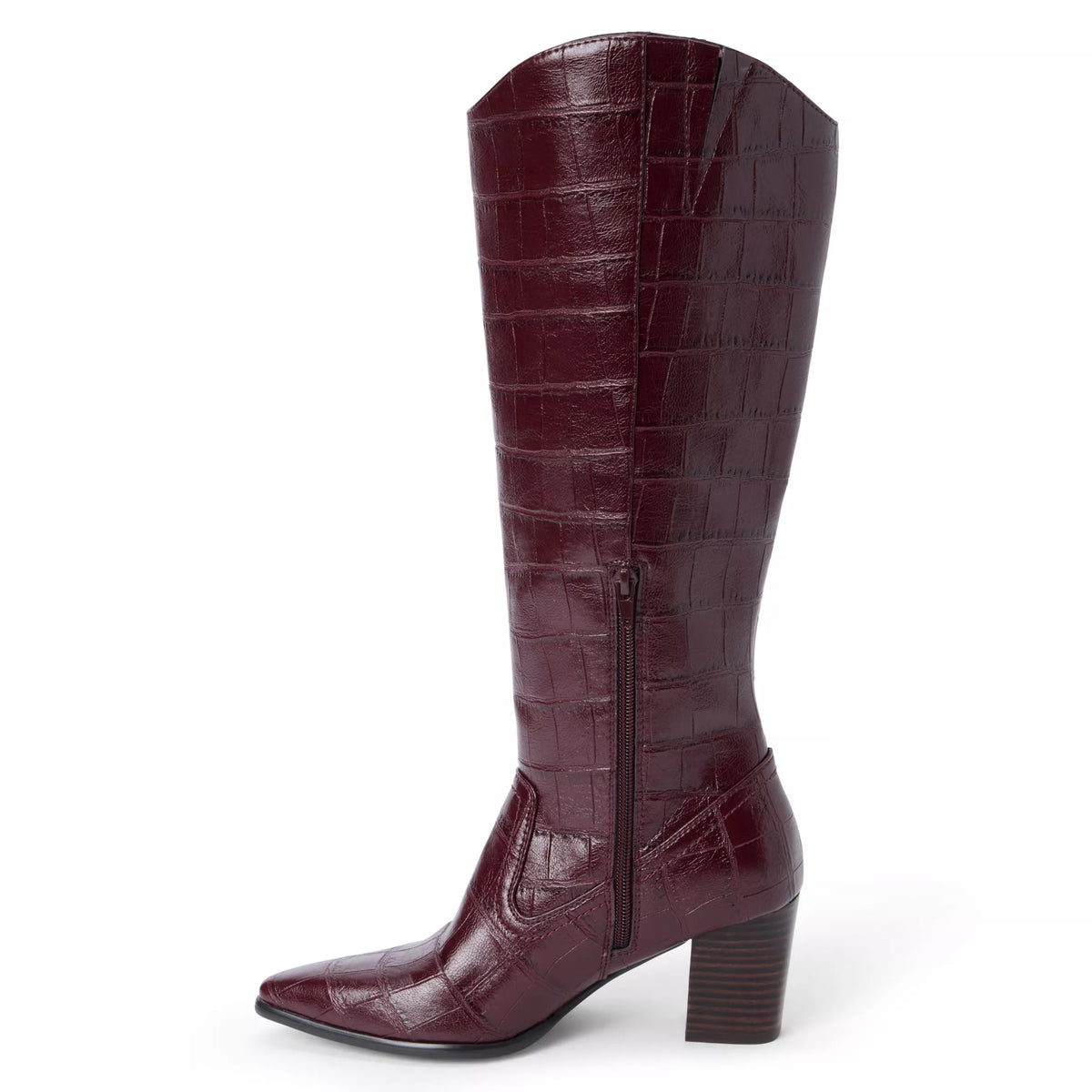 Kirby Burgundy Croc Boot