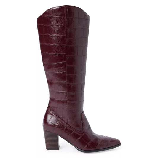 Kirby Burgundy Croc Boot