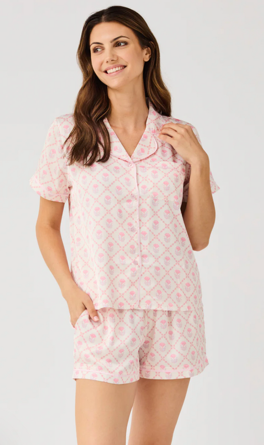 Charlotte Satin Shorts Pajama Set - Mary Square