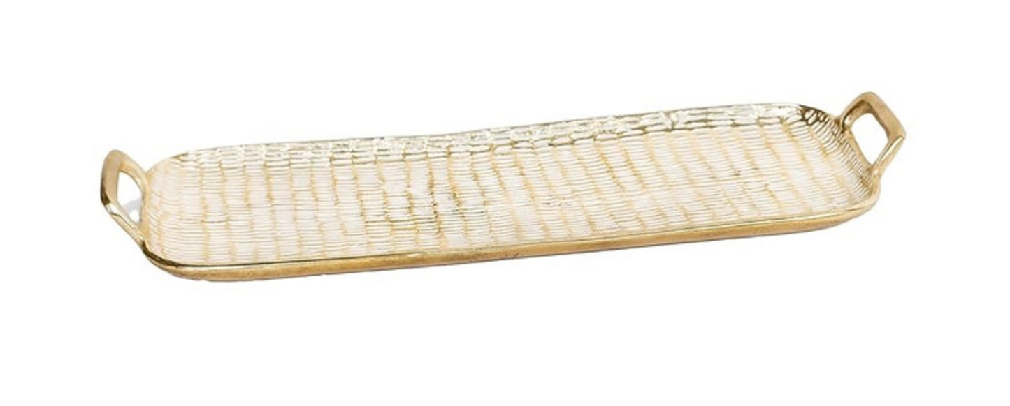 Gold and White Tray