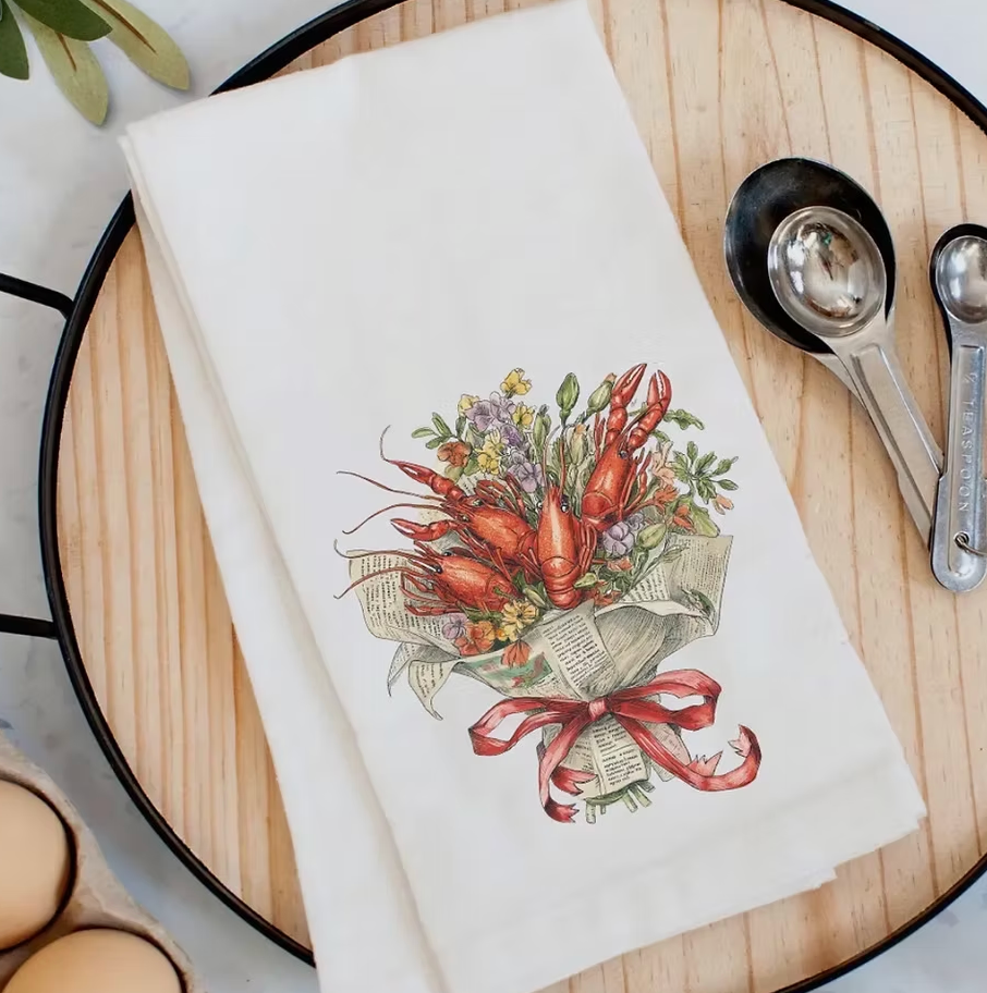 Crawfish Bouquet Kitchen Towel
