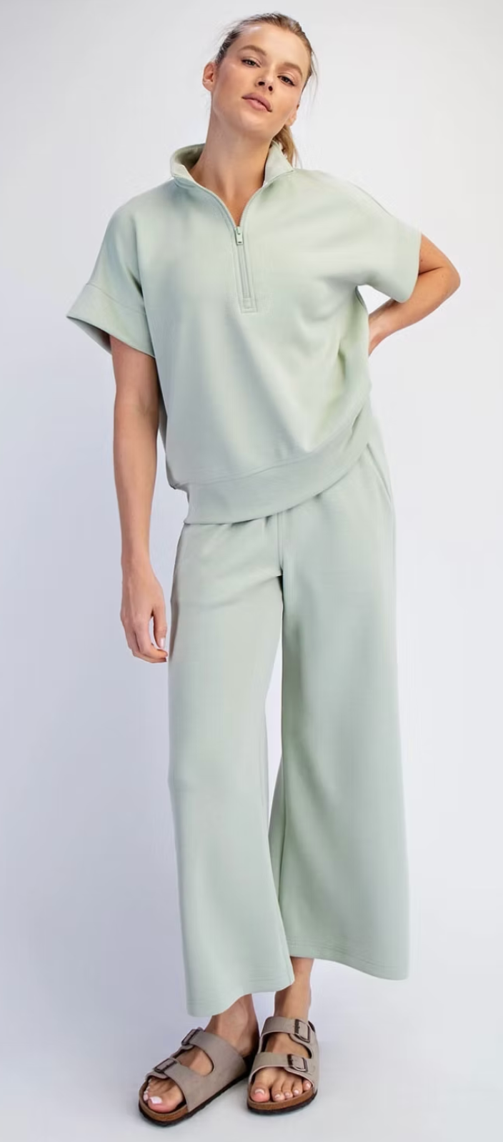 Modal Scuba 1/4 Zip & Cropped Pant - Plus