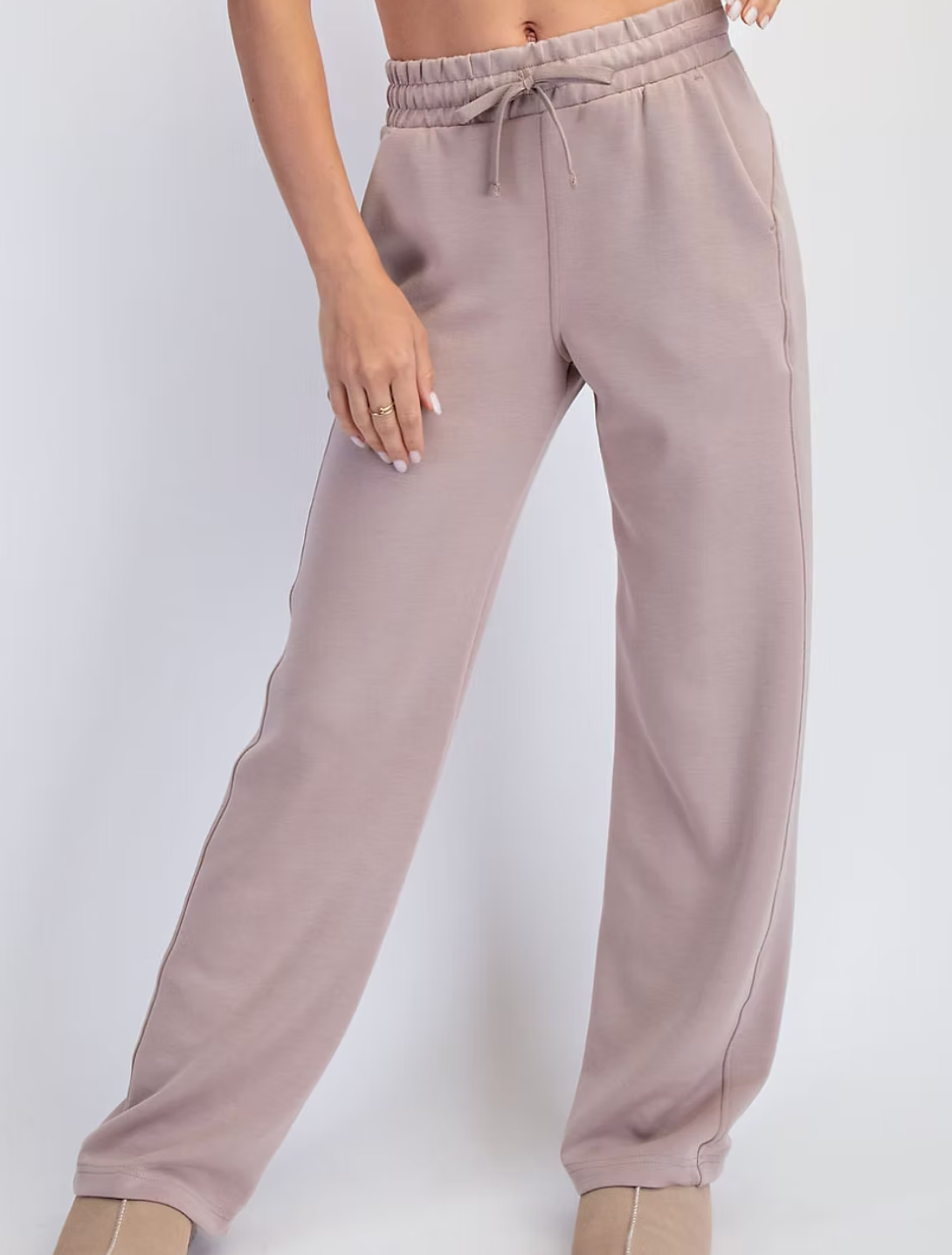 Modal Scuba 1/4 Zip & Straight Pant - Plus