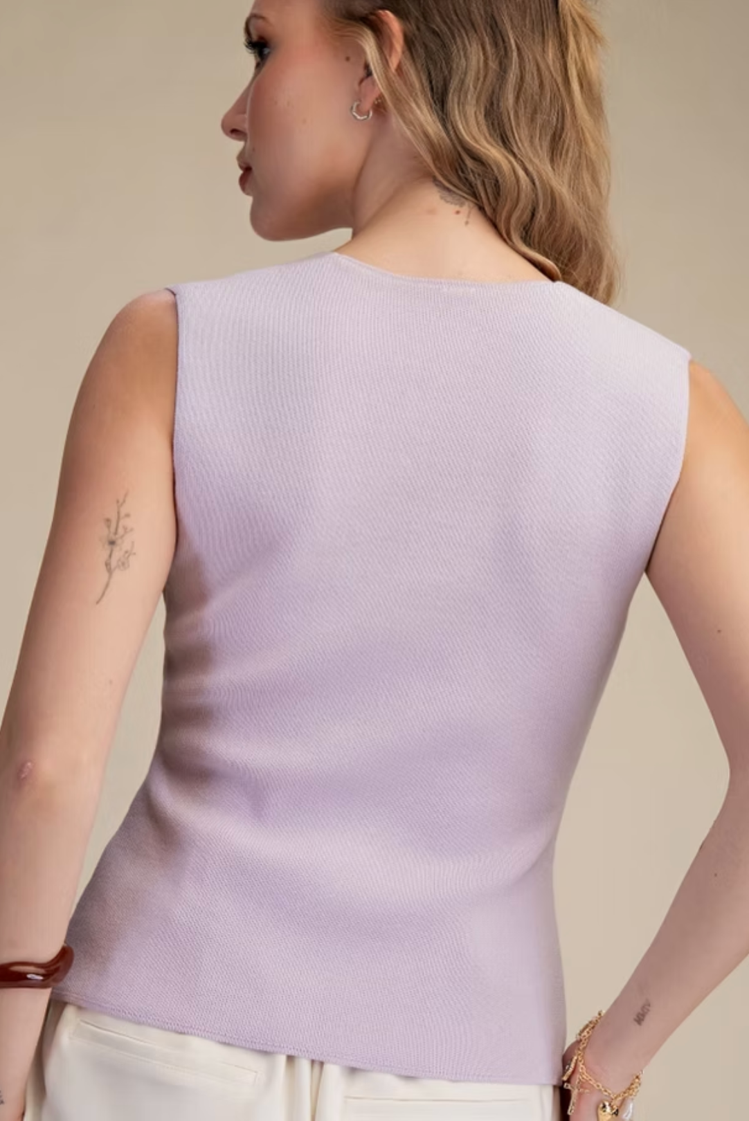 Lavender Button Down Sweater Vest