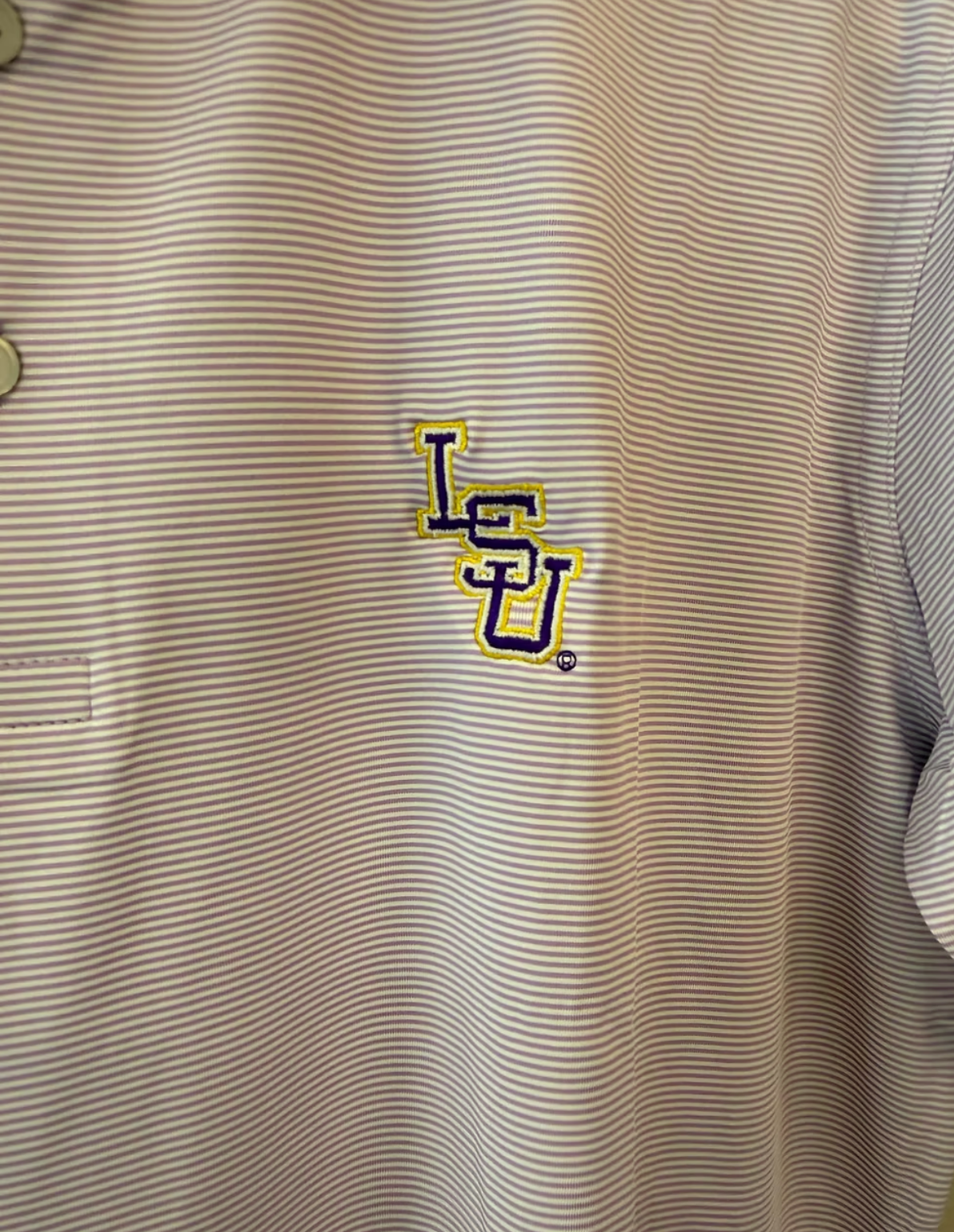 LSU Performance Golf Polo - Micro Stripe