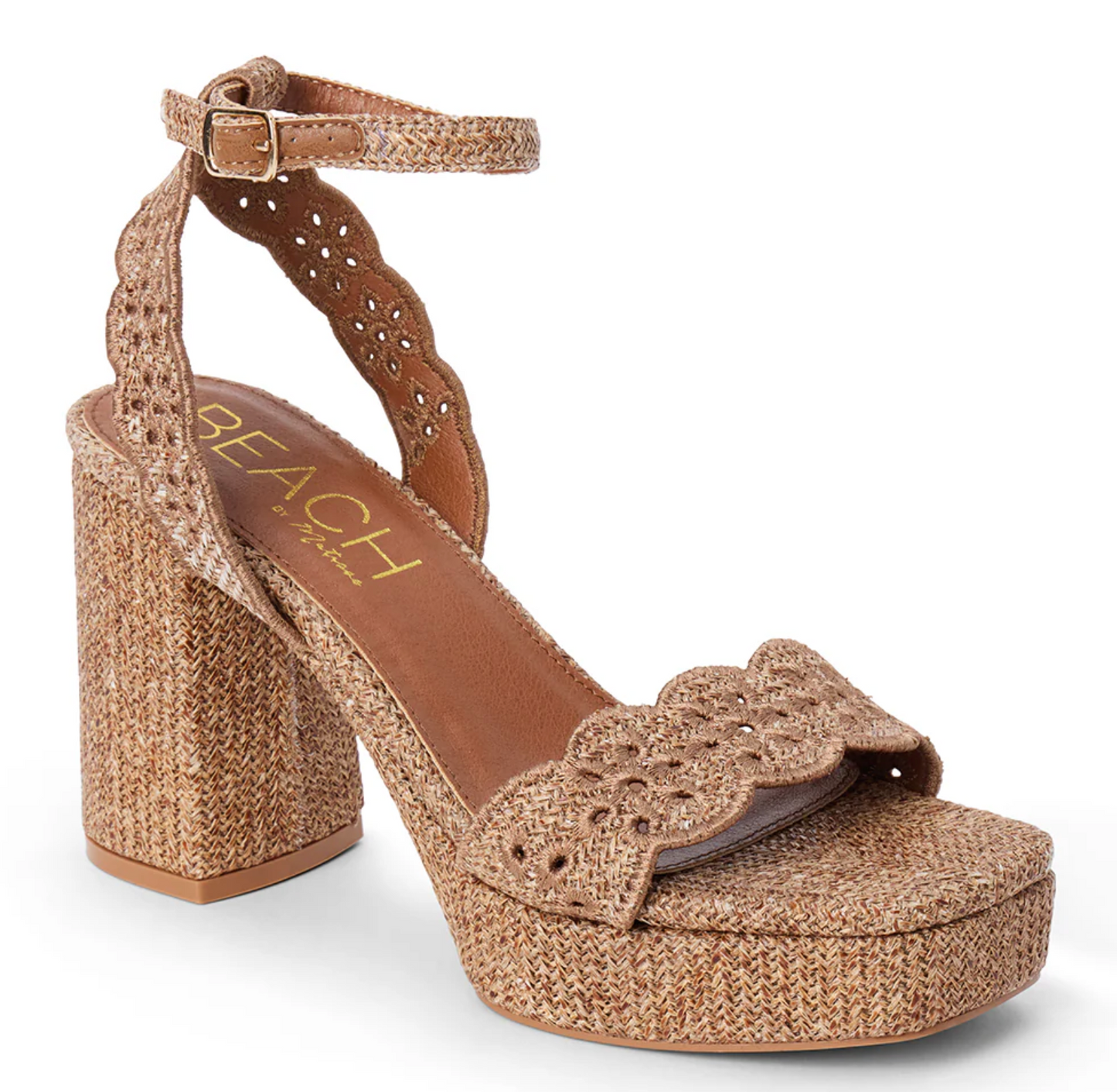 Maiden Raffia Platform Heel