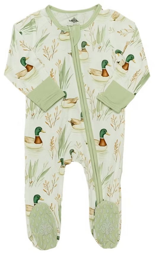 Marsh Mallard Zipper Footie Pajama