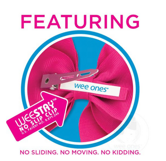 Cross Medium Grosgrain Moonstitch Hair Bowtie with Knot Wrap and Streamer Tails