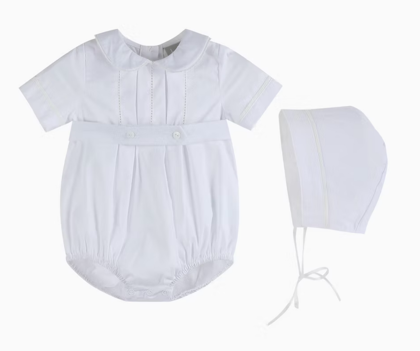 White Button Romper