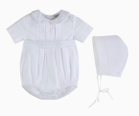 White Button Romper