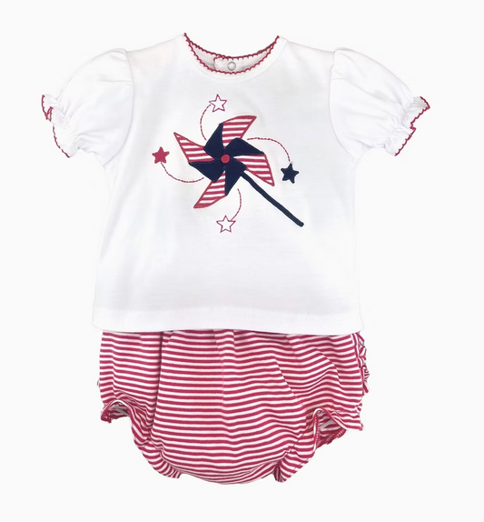 Patriotic Pinwheel Diaper Set