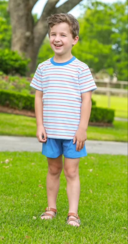 Patriotic Stripe Shorts Set