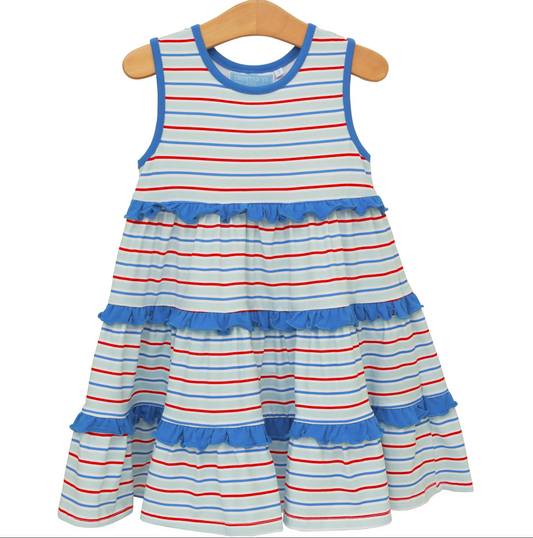 Patriotic Stripe Twirl Dress