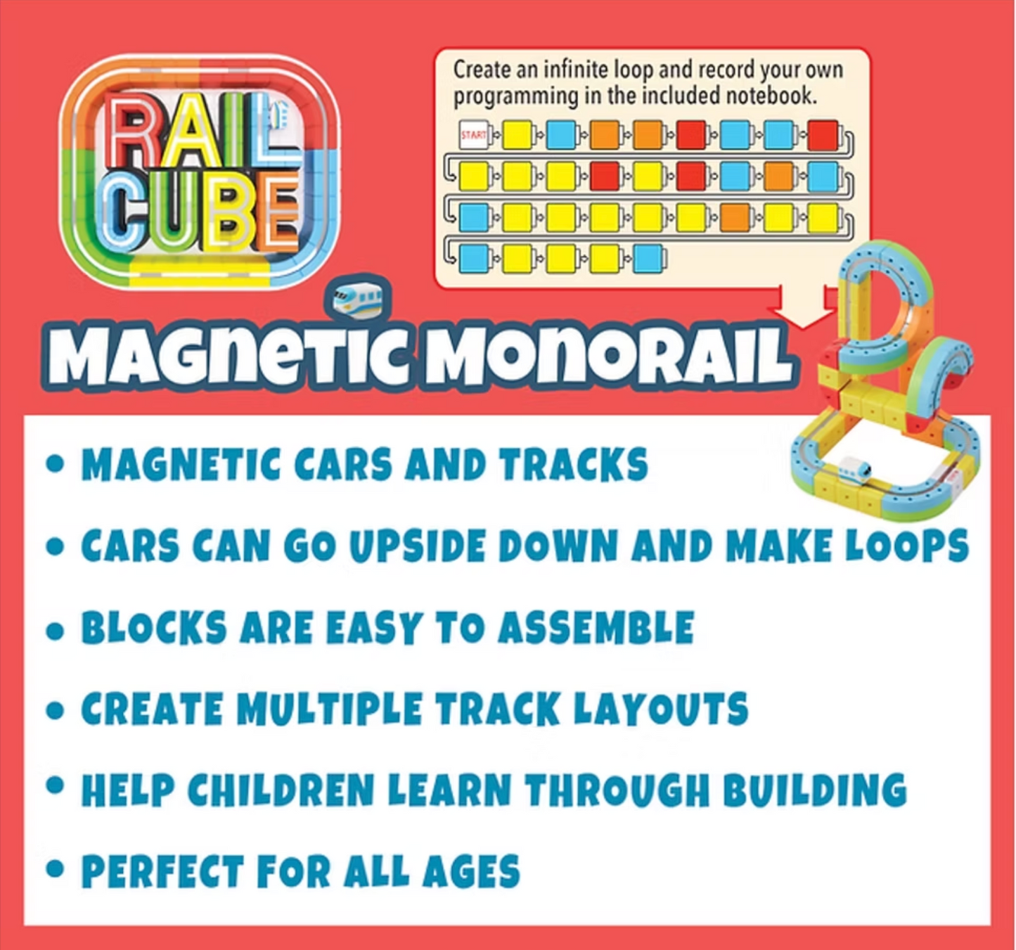 Rail Cube Magnetic Monorail Starter Set
