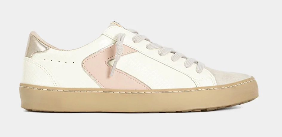 Robbie Sneaker - Taupe Snake Pink