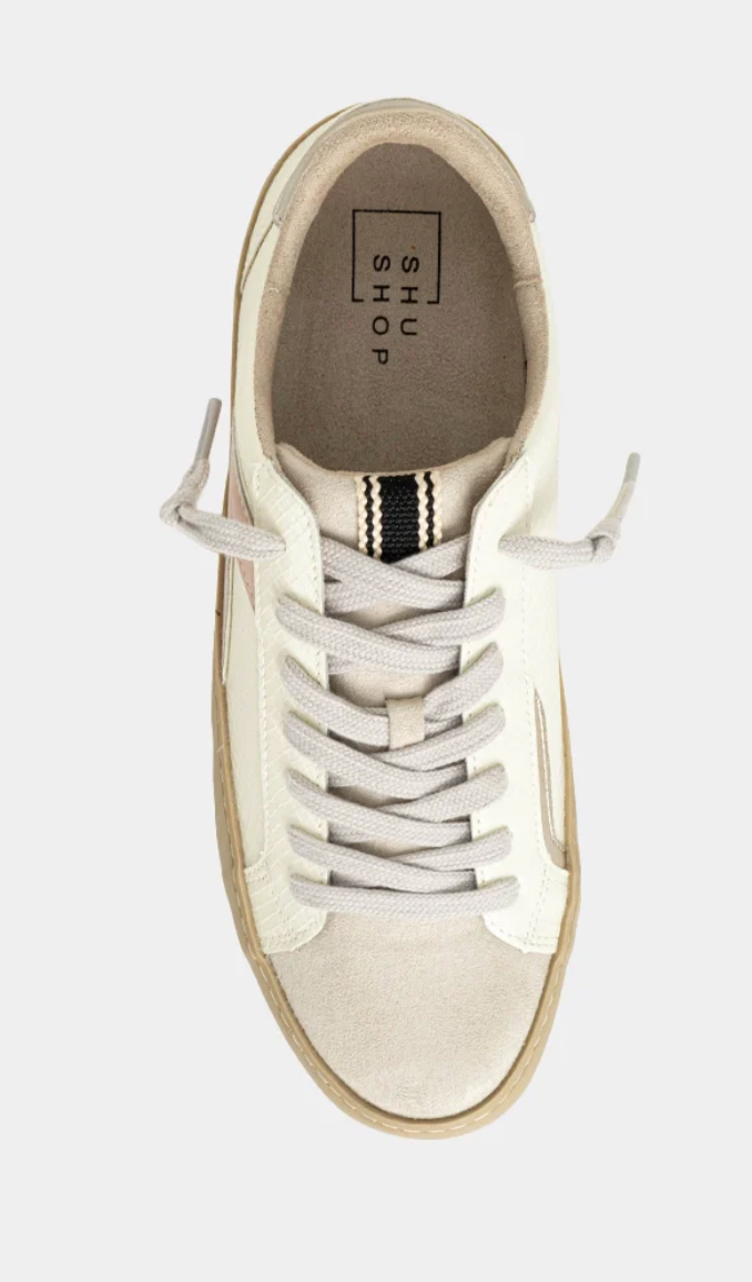Robbie Sneaker - Taupe Snake Pink