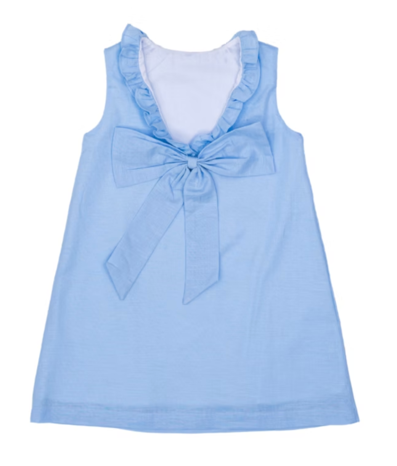 Ruffle Neck Linen Dress