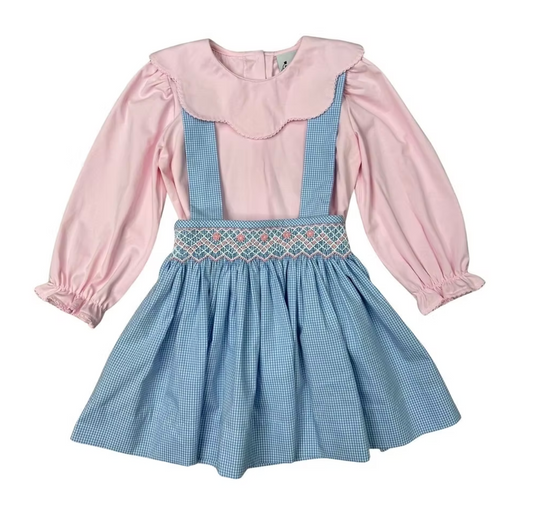 Smocked Suspender Skirt Set